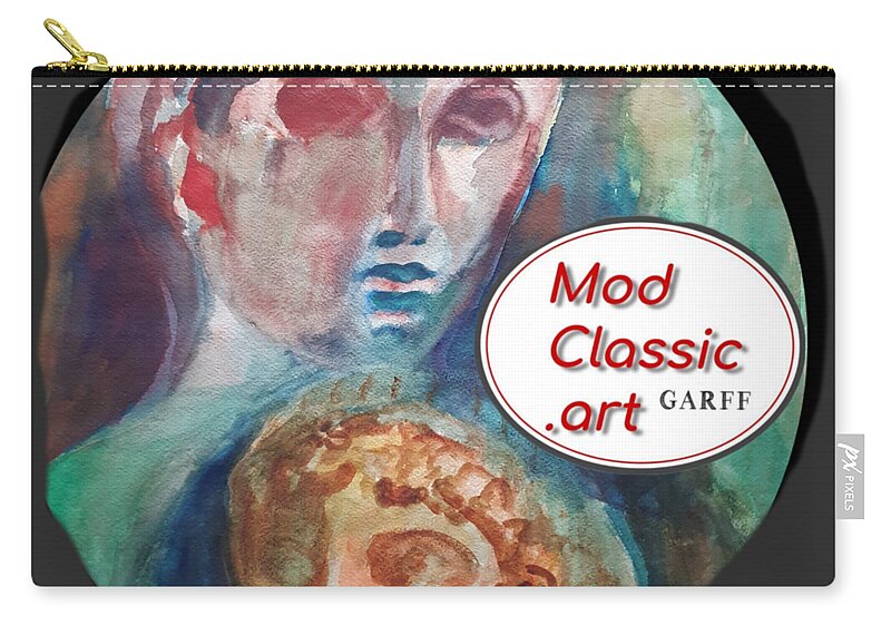 Masterpiece Paintings Zip Pouch featuring the painting Reborn ModClassic Art Style by Enrico Garff