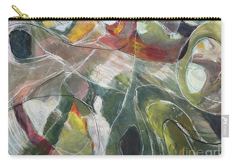  Zip Pouch featuring the mixed media Lyrical Recline by Val Zee McCune
