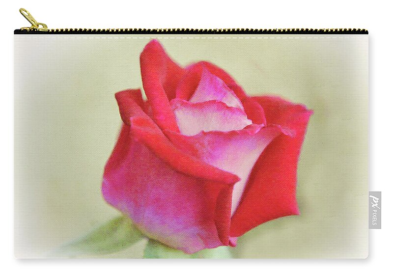 Rose Zip Pouch featuring the digital art Red and Pink Rose Dream by Gaby Ethington