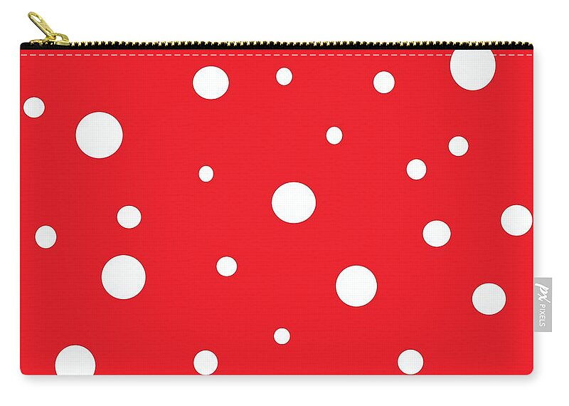 Red Zip Pouch featuring the photograph Red and White Polka Dots by Marianna Mills