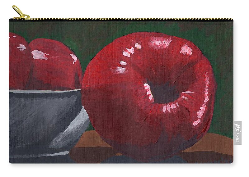 Apples Zip Pouch featuring the painting Red Apples1 by Katrina Gunn
