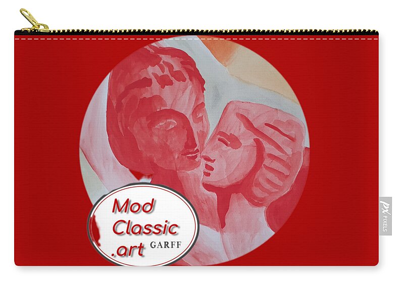 Fine Art Investments Zip Pouch featuring the painting Red Flame ModClassic Art by Enrico Garff