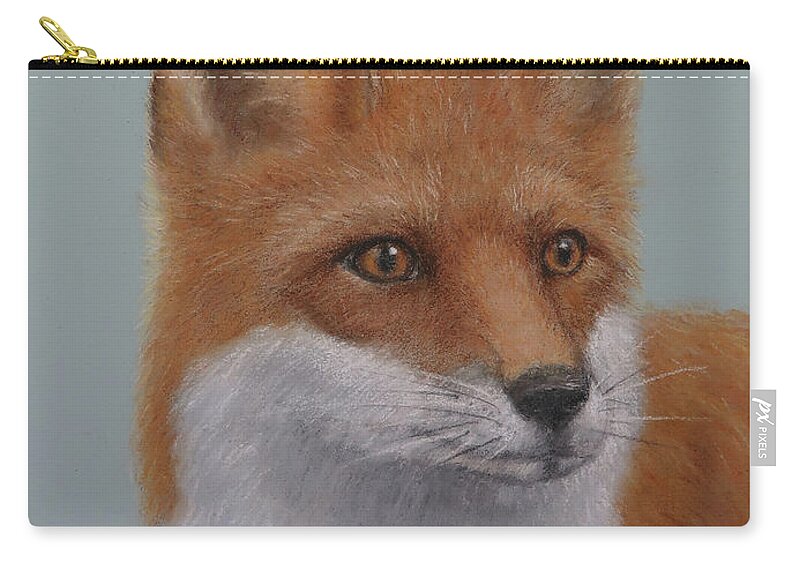 Fox Zip Pouch featuring the painting Red Fox by Monica Burnette
