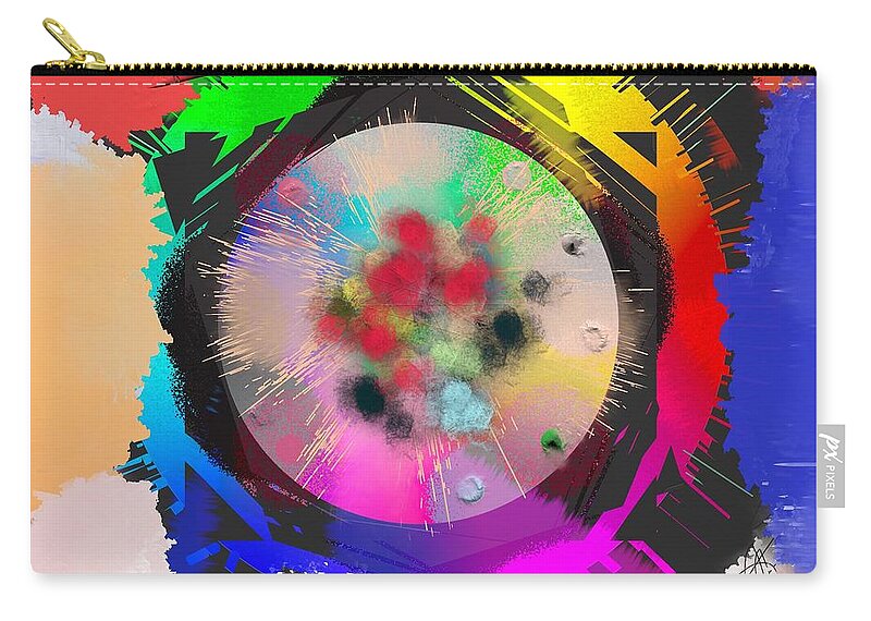 Painting Zip Pouch featuring the digital art Red, Green, Blue Galore by SC Heffner