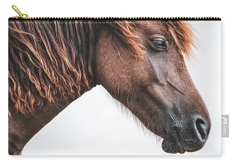 Photographs Zip Pouch featuring the photograph Red - Horse Art by Lisa Saint