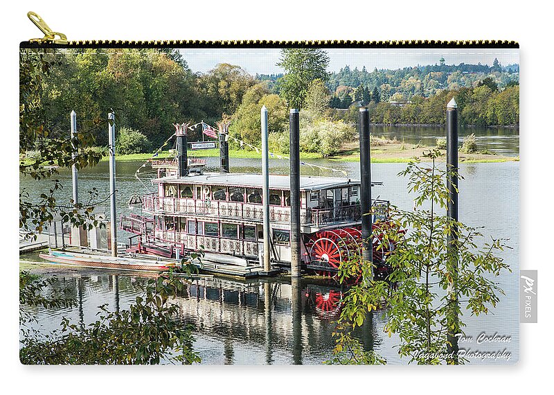 Red Paddle Wheel Zip Pouch featuring the photograph Red Paddle Wheel by Tom Cochran