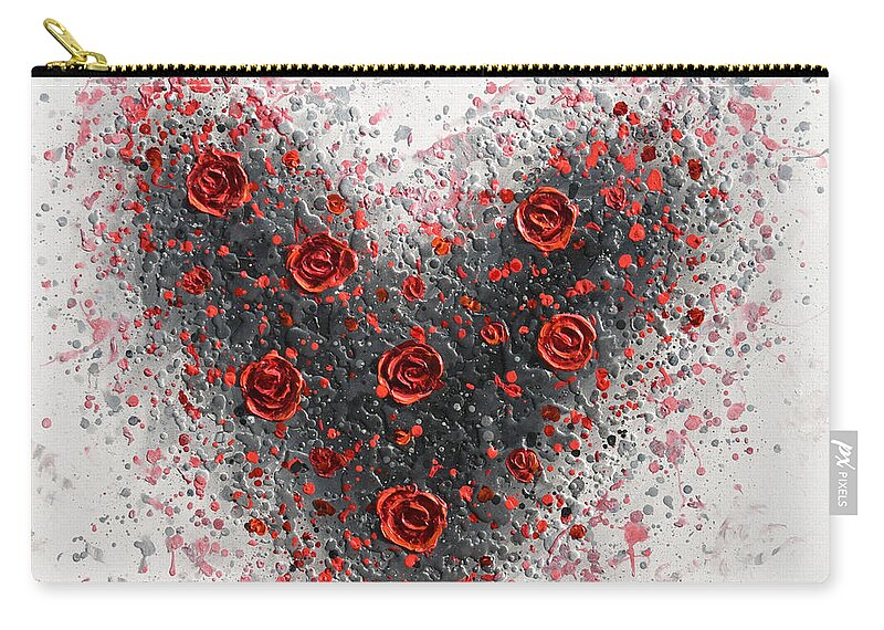 Heart Carry-all Pouch featuring the painting Red Passion by Amanda Dagg