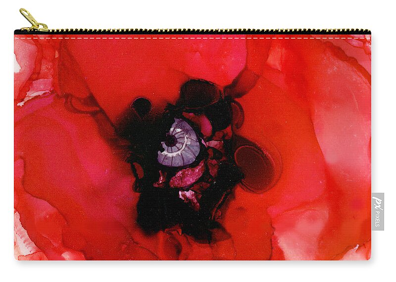 Red Poppy Carry-all Pouch featuring the painting Red Poppy by Daniela Easter
