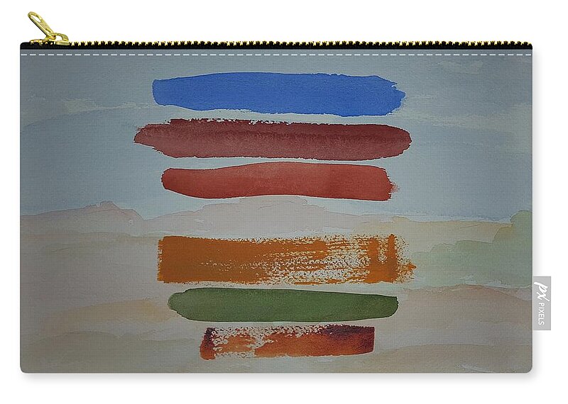 Watercolor Carry-all Pouch featuring the painting Red Pueblo by John Klobucher
