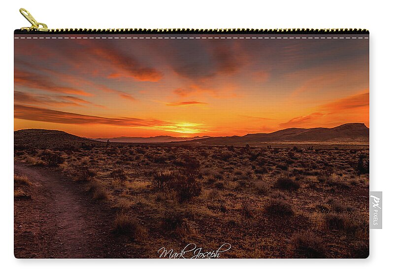 Sunrise Zip Pouch featuring the photograph Red Rocks Canyon Sunrise by Mark Joseph
