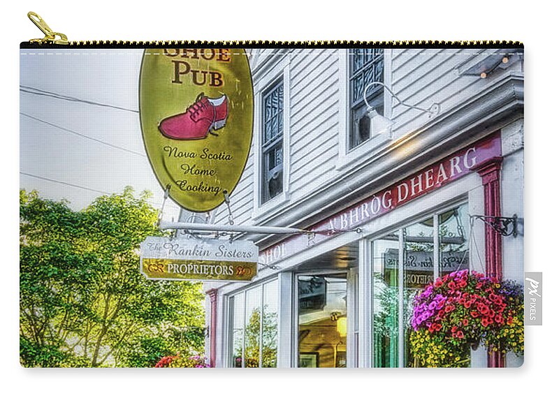 Red Shoe Pub Carry-all Pouch featuring the photograph Red Shoe Pub by Tatiana Travelways