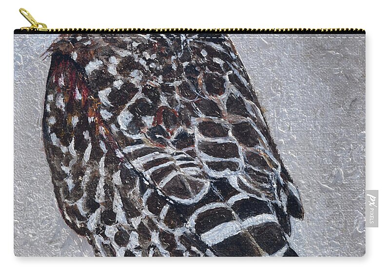 Bird Zip Pouch featuring the painting Red Shoulder Hawk by Toni Willey