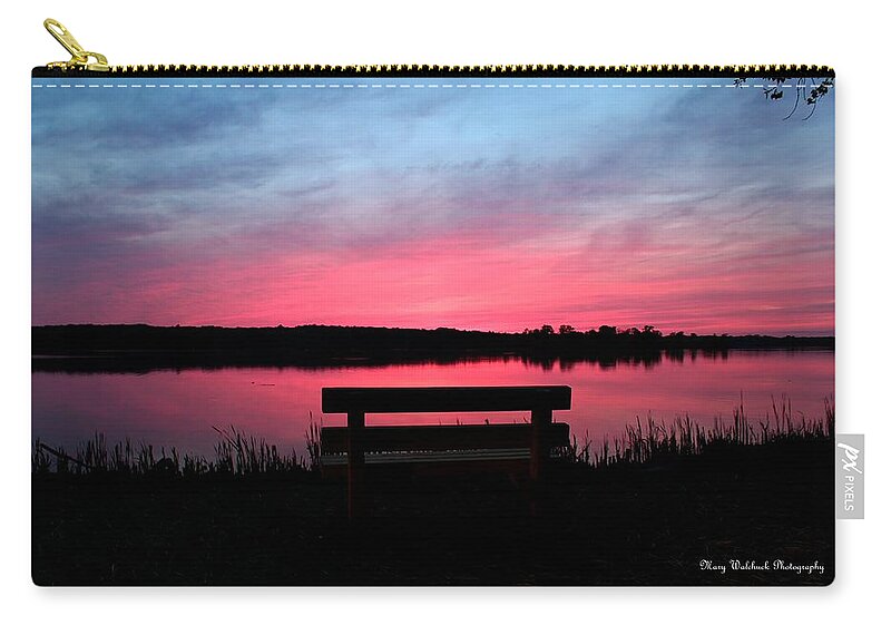 Sunset Zip Pouch featuring the photograph Red Sky Sunset by Mary Walchuck