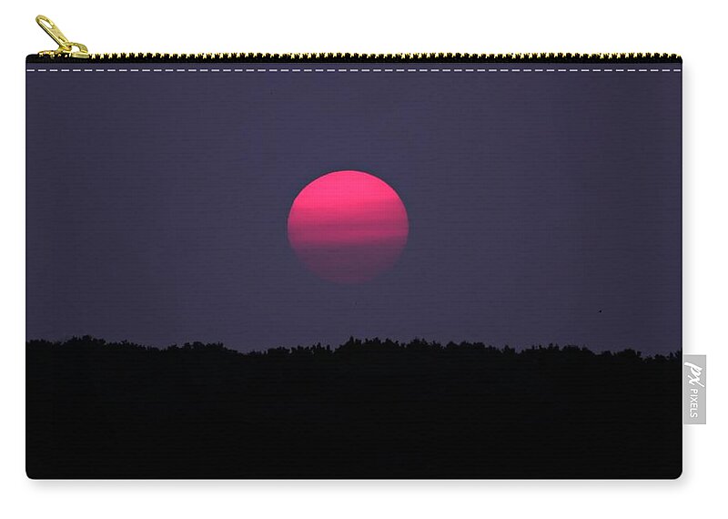 Sunset Zip Pouch featuring the photograph Red Sun Sunset by Mary Walchuck