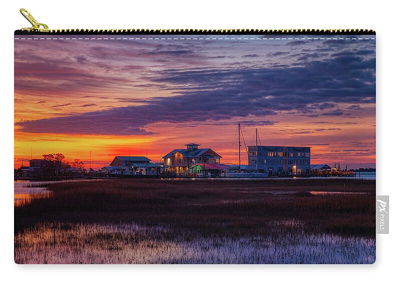 Southport Zip Pouch featuring the photograph Red sunrise by Nick Noble