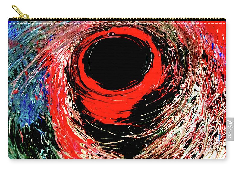 Red Zip Pouch featuring the painting Red Twister by Anna Adams