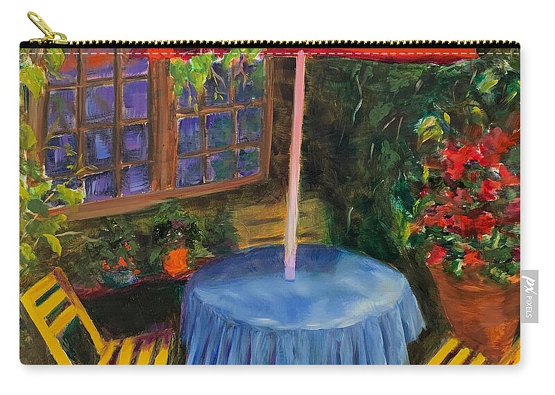 Umbrella Zip Pouch featuring the painting Red Umbrella by Jan Chesler