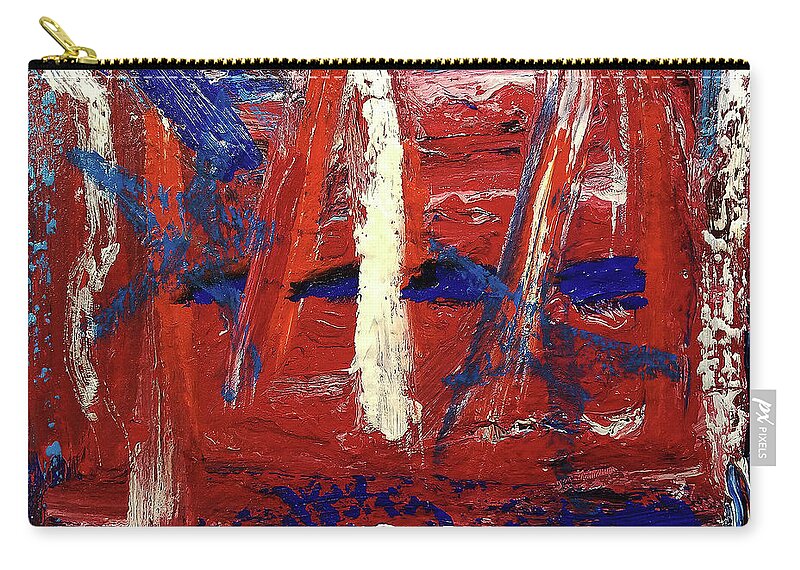 Red White And Blue Zip Pouch featuring the painting Red White and Blue by Banning Lary