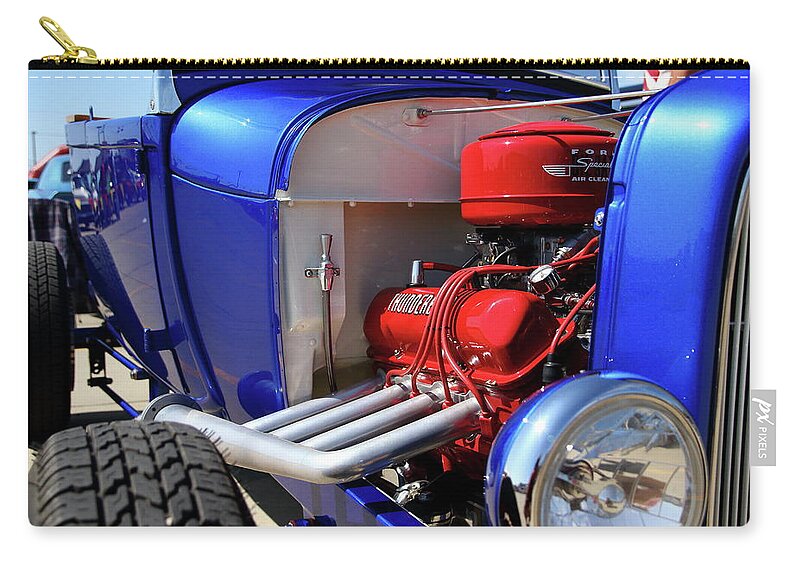 Retro Zip Pouch featuring the photograph Red White and Blue by Lens Art Photography By Larry Trager
