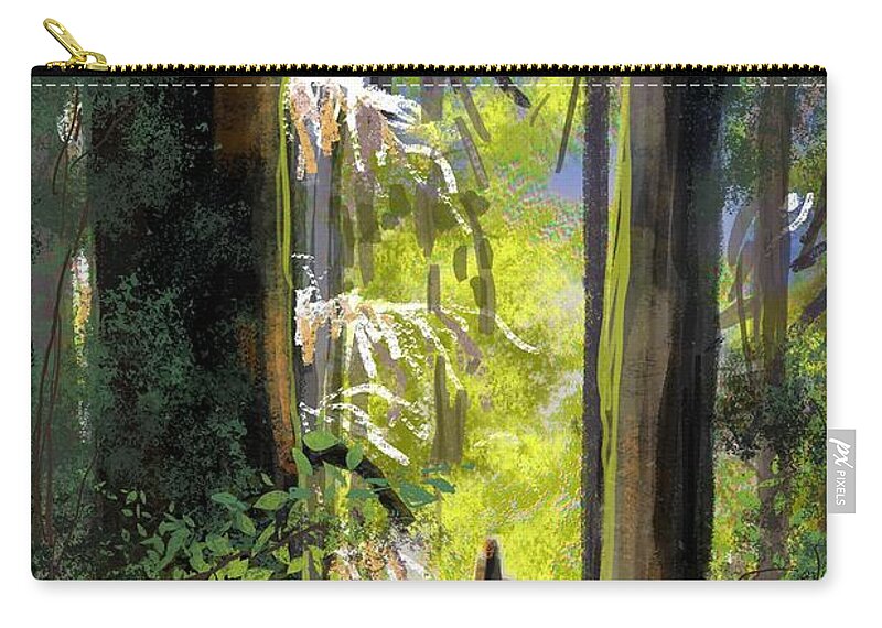 Redwoods Zip Pouch featuring the digital art Redwoods by Don Morgan