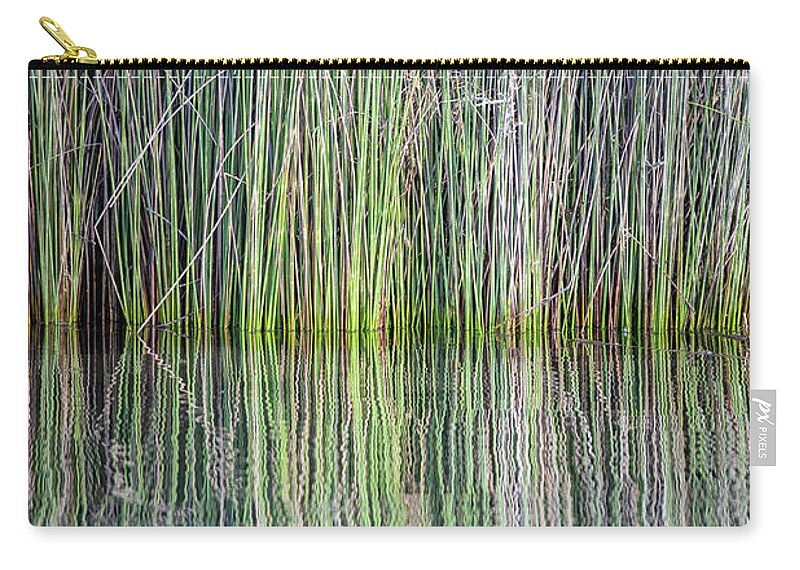 Reeds Zip Pouch featuring the photograph Reflecting by Gary Geddes
