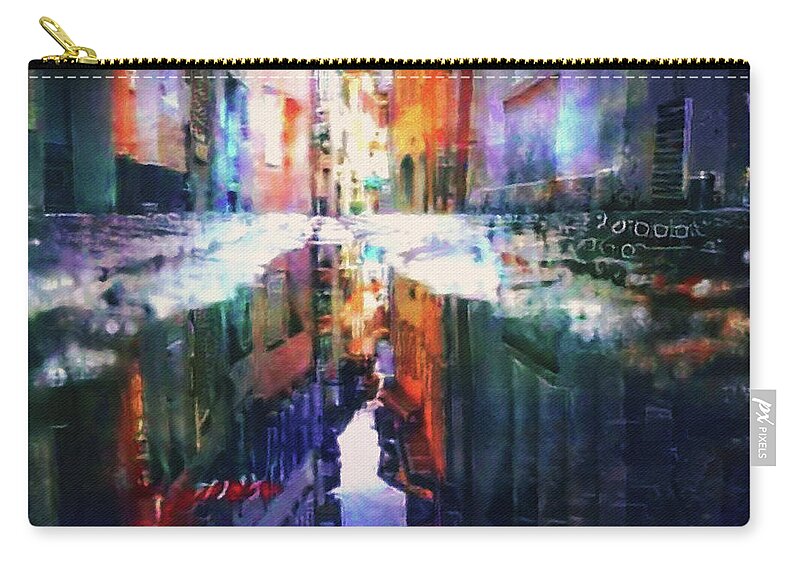 Reflecting On A Rainy Day Carry-all Pouch featuring the digital art Reflecting on a Rainy Day by Susan Maxwell Schmidt