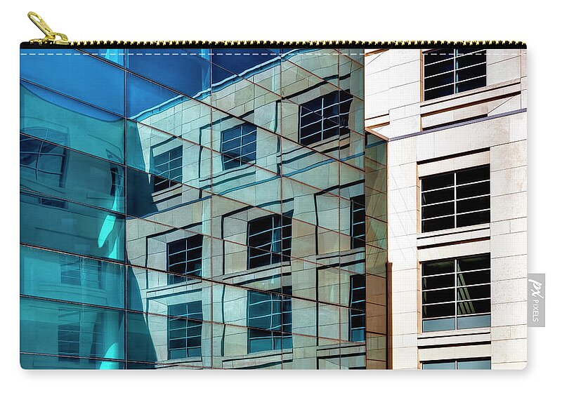 Building Zip Pouch featuring the photograph Reflection - Howard L Hawks Hall - UNL by Nikolyn McDonald