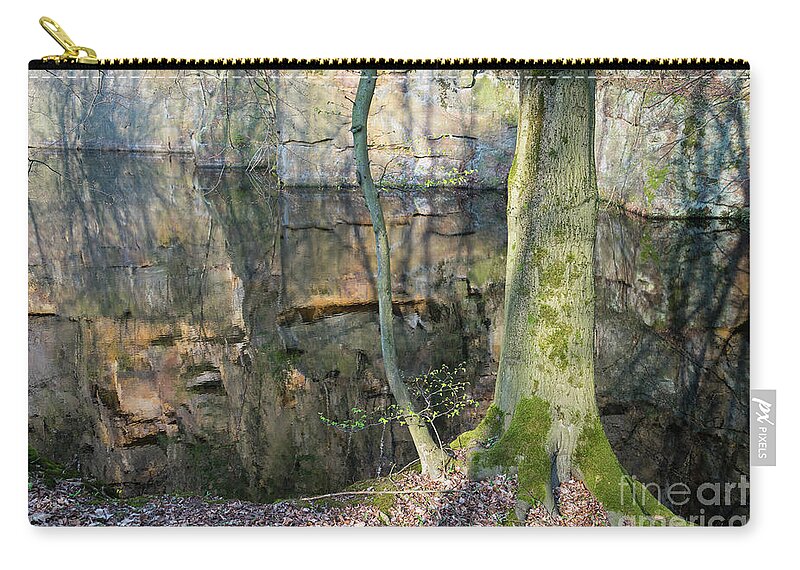 Water Zip Pouch featuring the photograph Reflection in the quarry 5 by Adriana Mueller