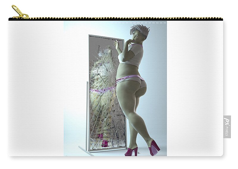 Female Zip Pouch featuring the digital art Reflection_001 by Williem McWhorter