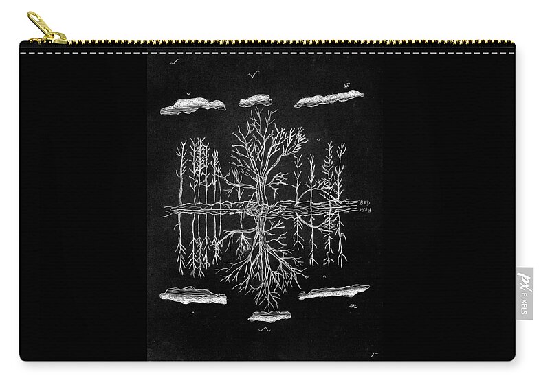 Reflections Zip Pouch featuring the drawing Reflections? by Branwen Drew
