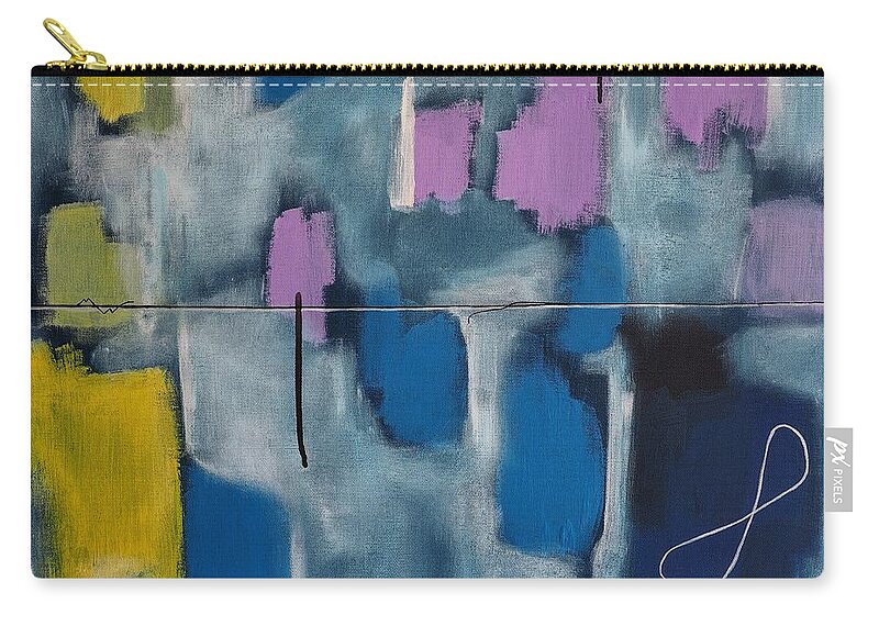 Abstract Wall Art Zip Pouch featuring the painting Reflections II by Sandra Marie Adams