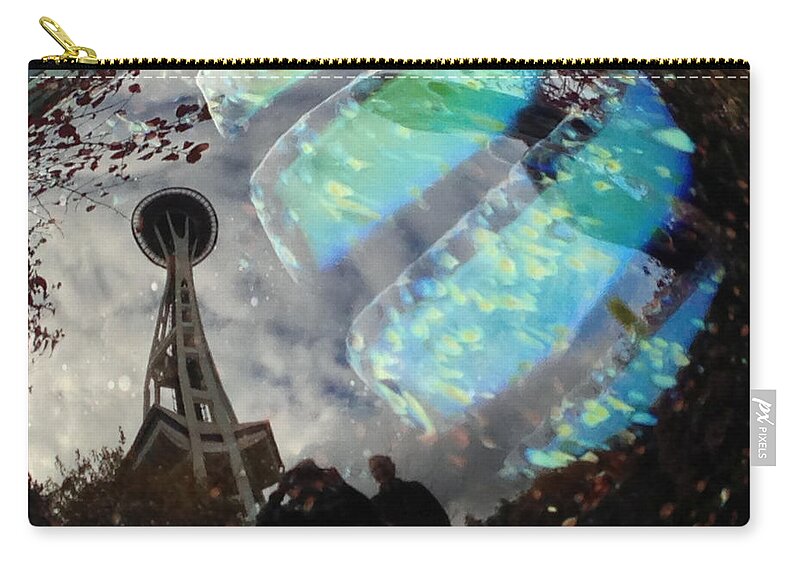 Black Carry-all Pouch featuring the painting Reflections in Glass by Juliette Becker