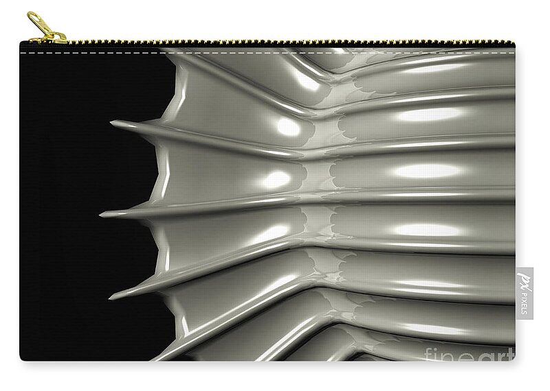 Ribs Zip Pouch featuring the digital art Reflections of Abstract Object by Phil Perkins