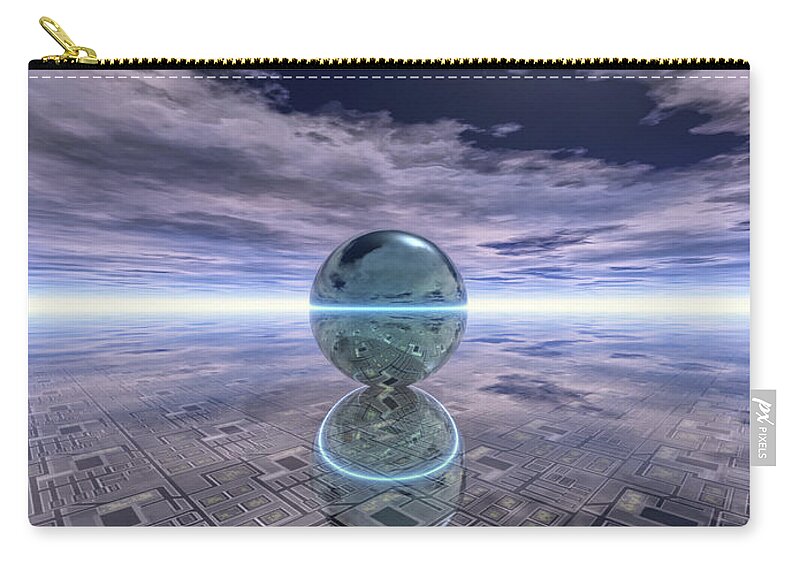 Motherboard Zip Pouch featuring the photograph Reflections of Motherboard by Phil Perkins