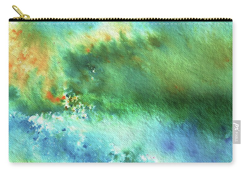 Abstract Watercolor Zip Pouch featuring the painting Reflections Of The Nature Watercolor Contemporary Abstract Art by Irina Sztukowski