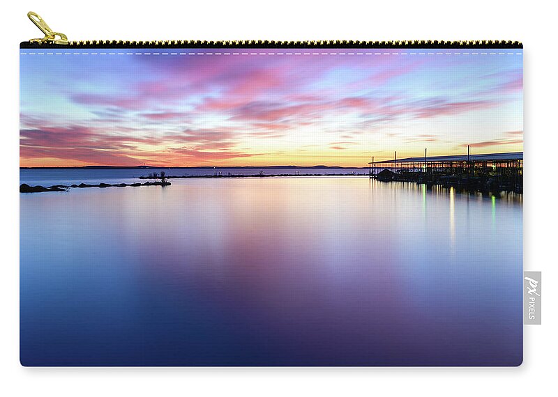 Dallas Zip Pouch featuring the photograph Reflections of Twilight by Michael Scott