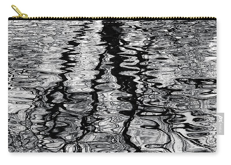 Pond Zip Pouch featuring the photograph Reflections on Abstract - Horizontal by Cate Franklyn