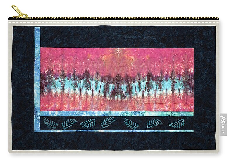 Fiber Art Carry-all Pouch featuring the mixed media Reflections by Vivian Aumond