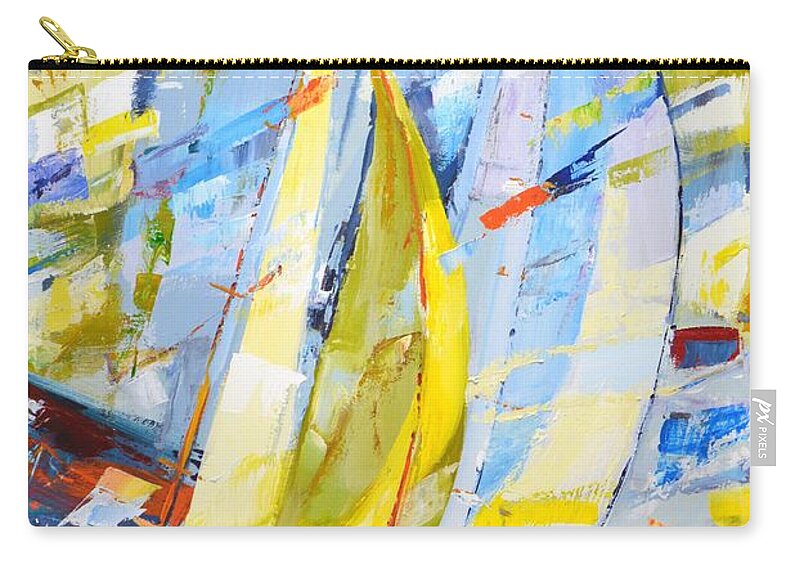 Sailboats Zip Pouch featuring the painting Regatta 35. by Iryna Kastsova