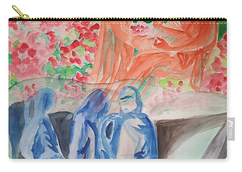 Masterpiece Paintings Zip Pouch featuring the painting Reign of Life vs Underworld by Enrico Garff