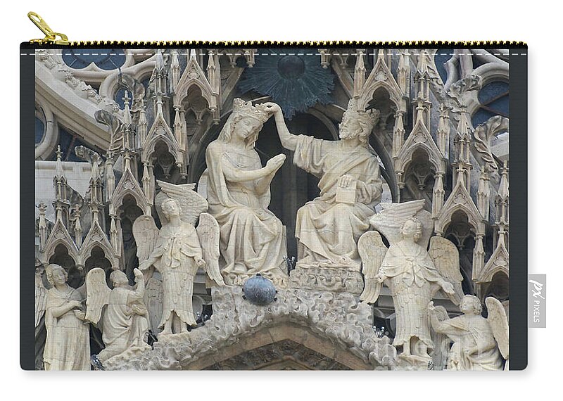Prott Zip Pouch featuring the photograph Reims Cathedral France 4 by Rudi Prott