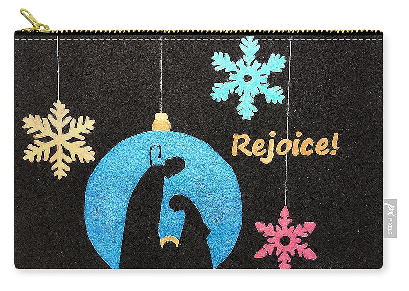 Christmas Zip Pouch featuring the painting Rejoice by Susan Bauer
