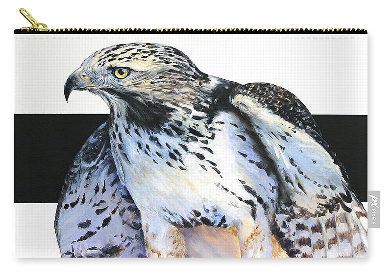 Hawk Zip Pouch featuring the painting Remembering Blanco by Mary McCullah