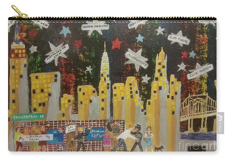 Stonewall Carry-all Pouch featuring the painting Remembering Stonewall 1969 by David Westwood