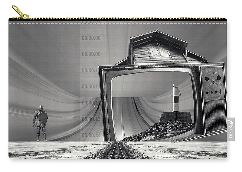 Surreal Zip Pouch featuring the digital art Remote Programming by Phil Perkins