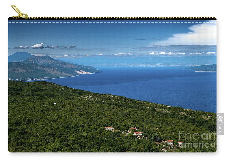 Croatia Zip Pouch featuring the photograph Remote Village Near The City Of Rabac At The Cost Of The Mediterranean Sea In Istria In Croatia by Andreas Berthold
