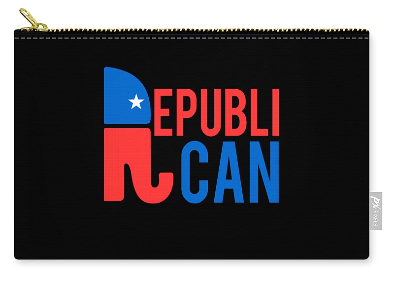 Cool Zip Pouch featuring the digital art Republican Republi Can Do Anything by Flippin Sweet Gear