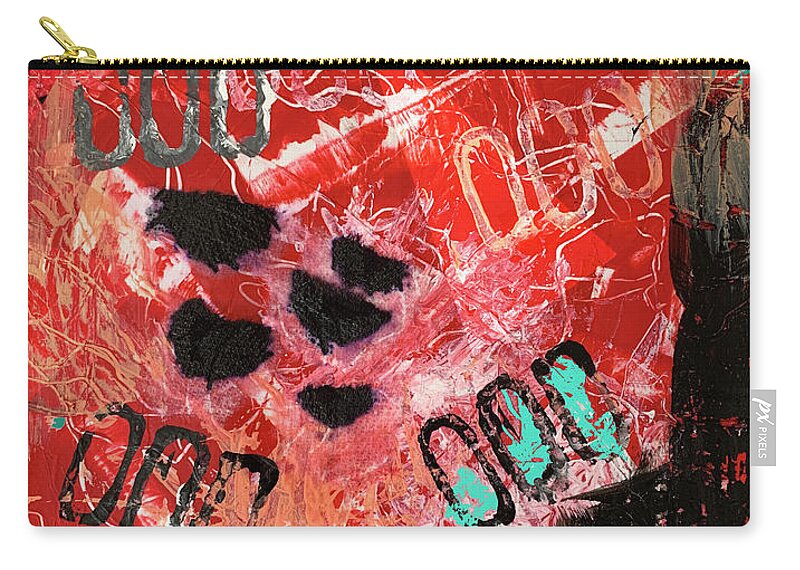 Abstract Zip Pouch featuring the mixed media Reset Abstract by Lorena Cassady