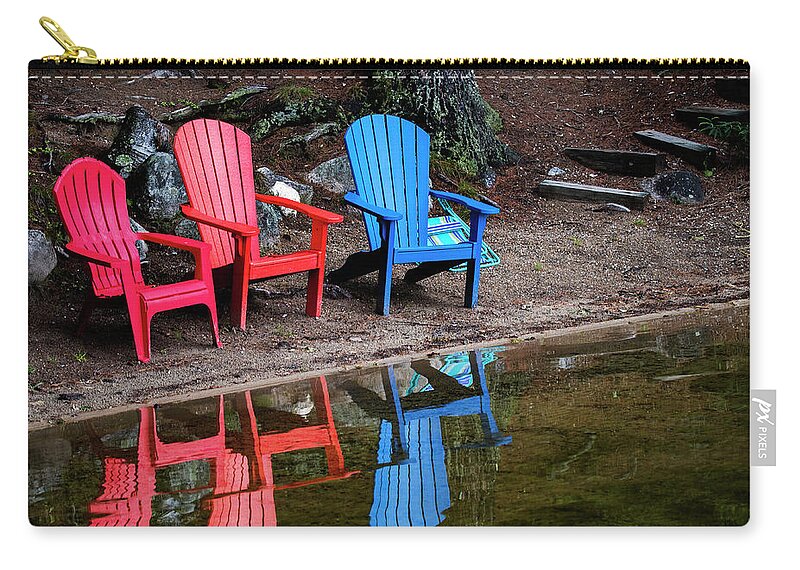 Chairs Carry-all Pouch featuring the photograph Resting by the Water by Regina Muscarella