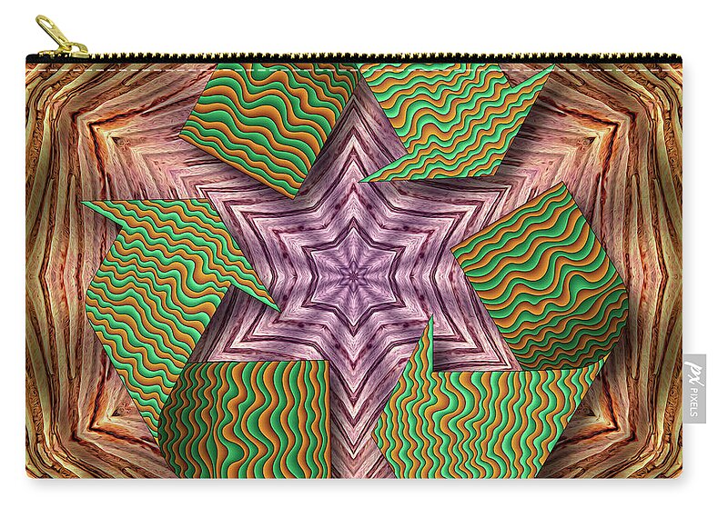 Recycling Mandala Zip Pouch featuring the digital art Restless Ripples by Becky Titus